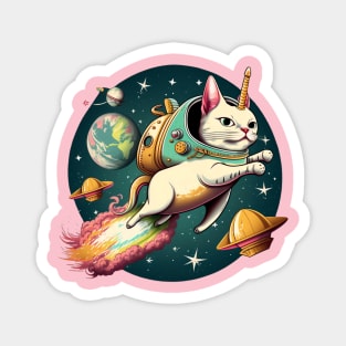 Catstronaut Magical Cat In Space Caticorn Lovers Fairy Tale Cat Magnet