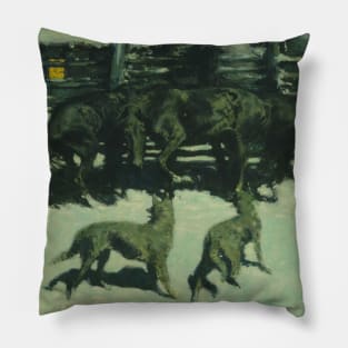 The Call for Help by Frederic Remington Pillow