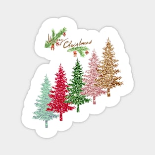 merry Christmas Trees Magnet