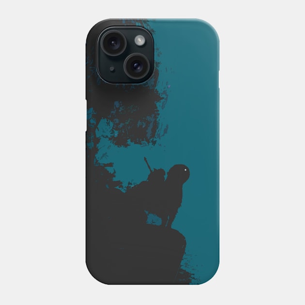 Hero on Shadow Horse Standing on Cliff (Transparent Background) Phone Case by Cerberus4444