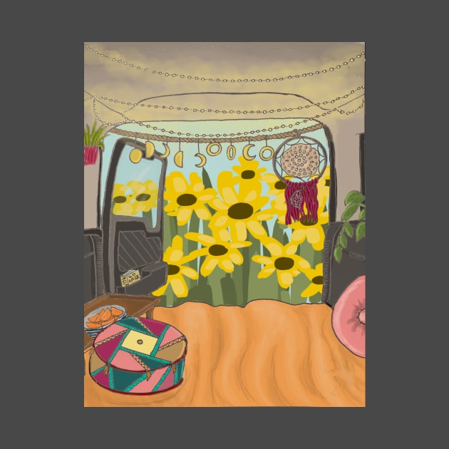 Camper Van Life - Sunflowers by Ethereal Designs