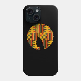 Afro Hair Woman with African Pattern, Black History Phone Case