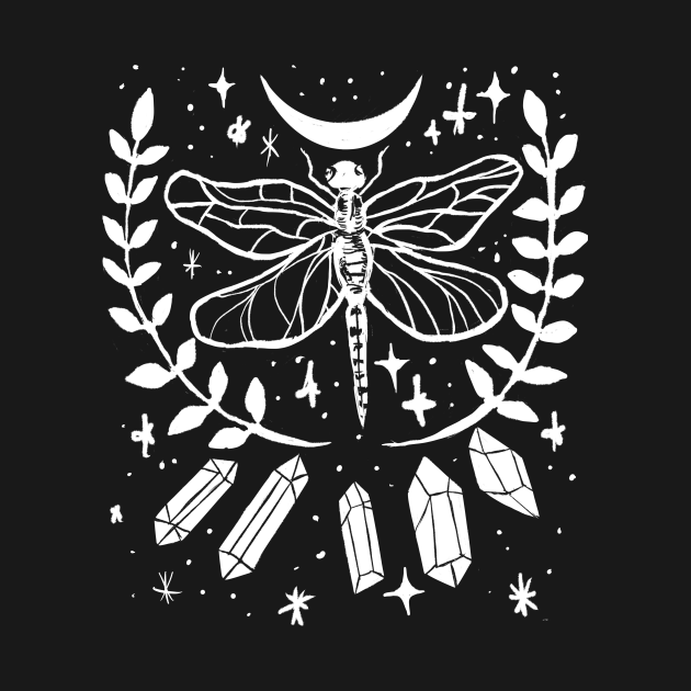 Disover Dragonfly, Crystals, Magical Witchy Goth - Dragonfly - T-Shirt