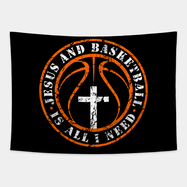 Basketball and Jesus Christian Faith Love Basketball & Jesus Tapestry by TeeCreations