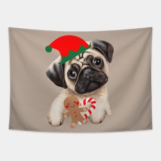 Christmas Pug Tapestry