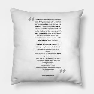 F1 quotes - longest question Pillow