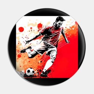 Soccer Player Graffiti Art Splash Paint Pin