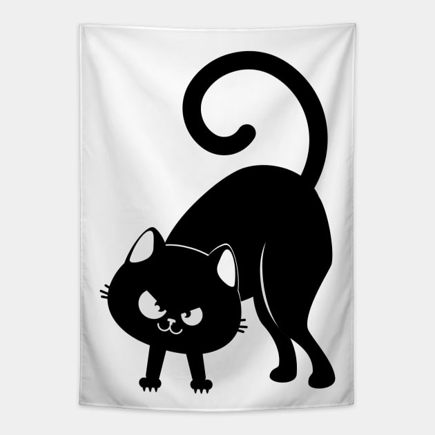 Ominous black cat Tapestry by AnnArtshock