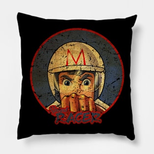 Vintage Speed Racer Blue Pillow