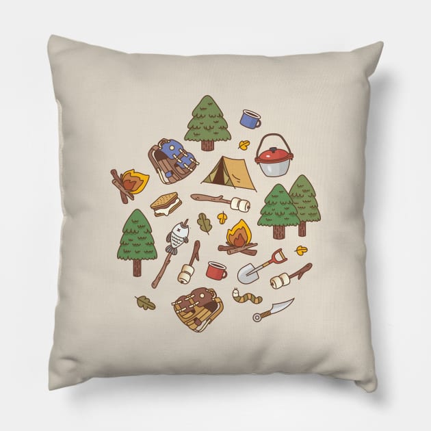 Summer Camp Pillow by Noristudio