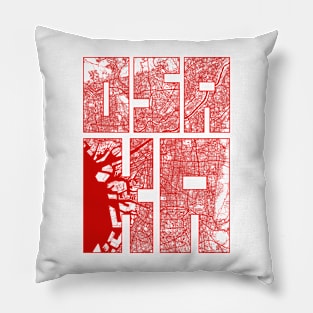 Osaka, Japan City Map Typography - Oriental Pillow