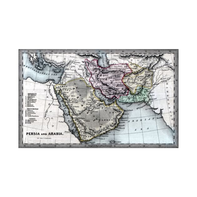 1835 Map of Persia and Arabia by historicimage