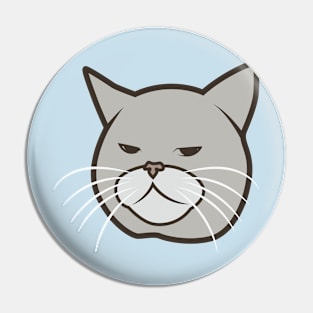 Cute Funny Bored Cat Face Pin