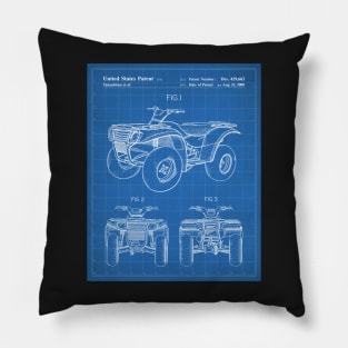 ATV Quad Bike Patent - Off-Roader Motorsports Fan Art - Blueprint Pillow