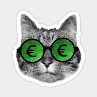 Cat and euro sign glasses Magnet