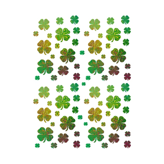 GREEN Four Leaf Clover St Patricks Day by SartorisArt1