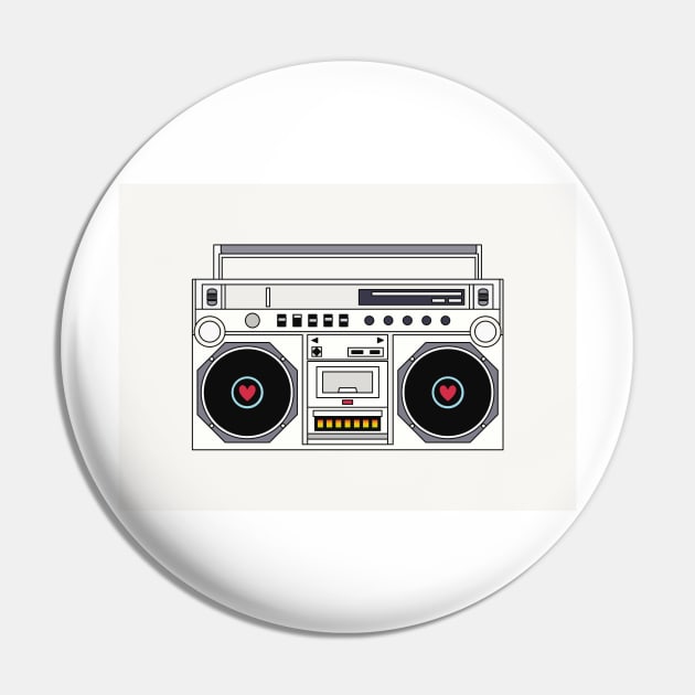 Retro Boom Box Pin by RumourHasIt