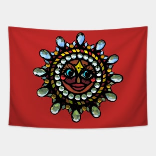 Stained Glass Sun! Tapestry