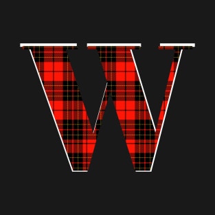 W Monogram Scottish Tartan Letter T-Shirt