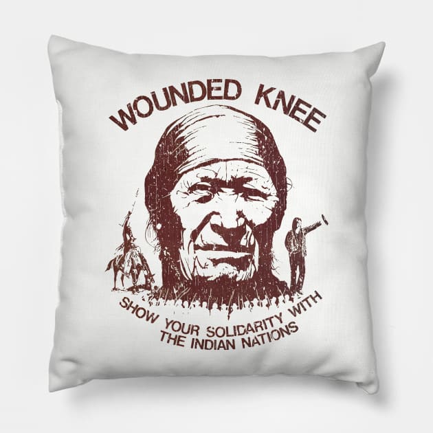 Wounded Knee 1890 - 1990 Vintage Pillow by RASRAP