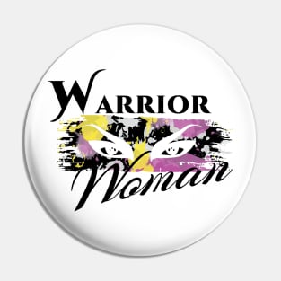 Warrior Woman | Splatter War Paint Pink Yellow Black Pin