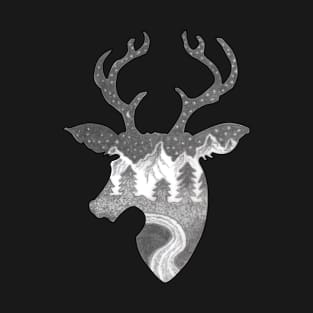 Wild Deer Drawing T-Shirt