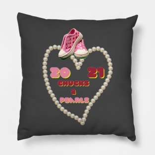 chucks and pearls Pillow