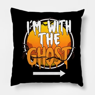 I'm With The Ghost Funny Lazy Halloween Costume Last Minute Halloween Costume Halloween 2021 Gift Pillow