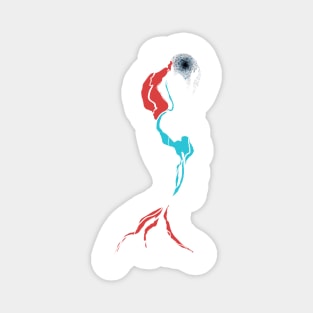 Single Line - Mermaid (White) Magnet