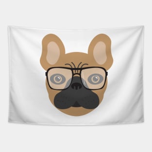 French Bulldog With Glasses Tapestry