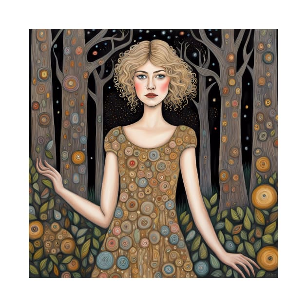 Rosamund Pike as a fairy in the woods by Colin-Bentham