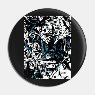 Blue Black White Expressive Abstraction Pin