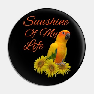 Sun Conure Parrot Sunshine Sunflower Pin