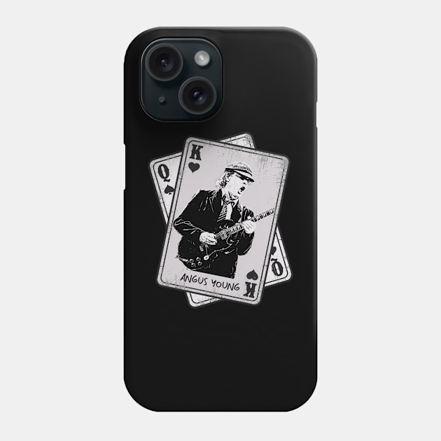 Retro Angus Young Card Style Phone Case by Slepet Anis