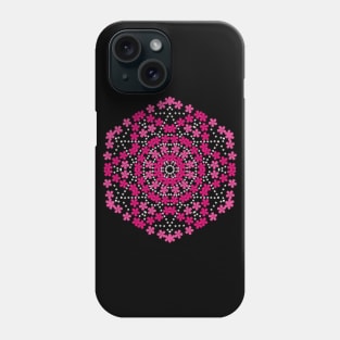 Pink & White Flower Mandala Art Phone Case