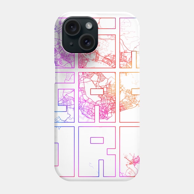 Singapore City Map Typography - Colorful Phone Case by deMAP Studio