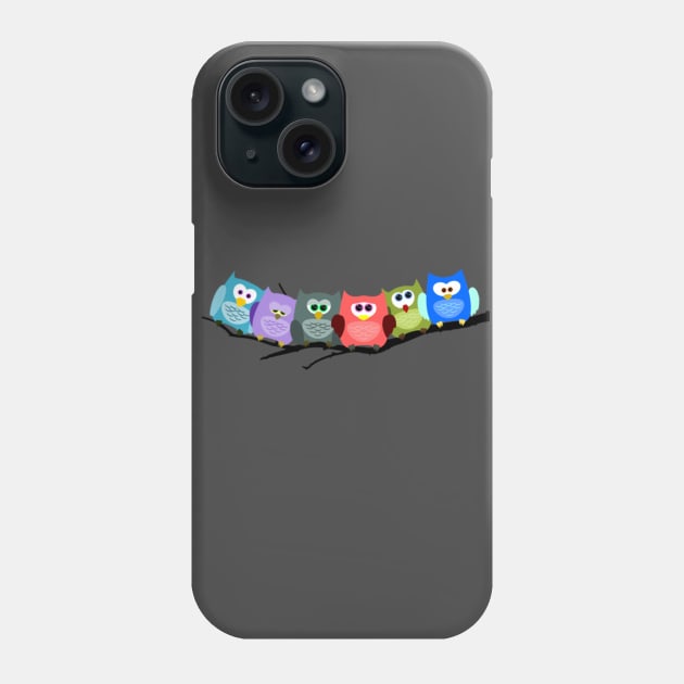 Owls on the pole Phone Case by Unelmoija