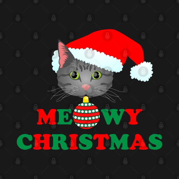 Meowy Christmas 2: Grey Tabby (Red and Green) by ziafrazier