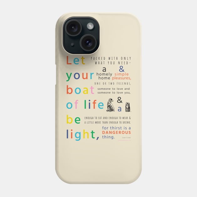 Three Men in a Boat - Jerome K Jerome quote - Let your boat of life be light Phone Case by winterwinter