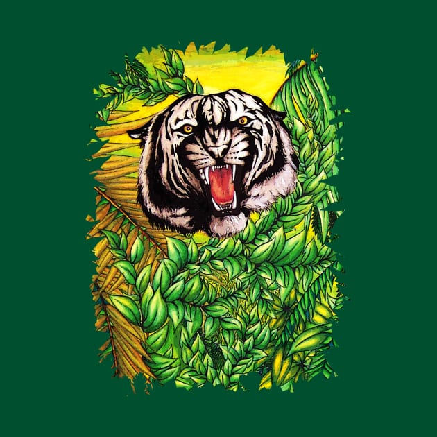 Tiger Roar on the Jungle by BluedarkArt