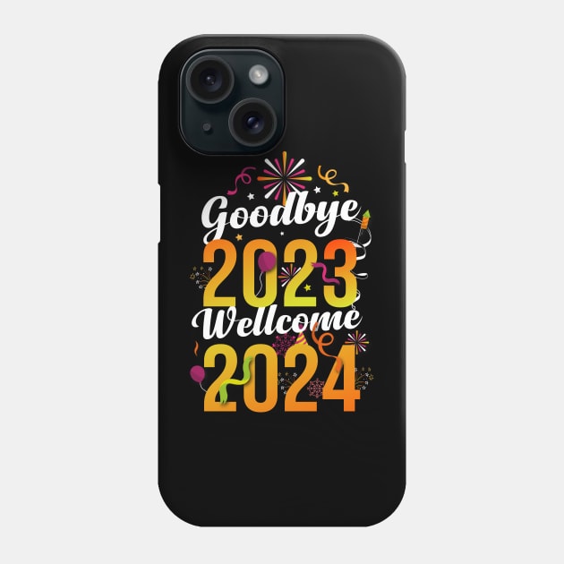 Goodbye 2023, Wellcome 2024 New Year Eve Party Phone Case by sadikur art