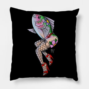 Vintage Mermaid Tattoo Flash Pillow