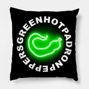 Green Hot Padron Peppers Pillow
