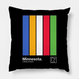 Minnesota State Flag  // Original Minimalist Artwork Poster Design Pillow