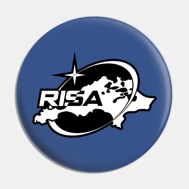 Rottnest Island Space Agency (RISA) Logo Black and White Pin by MOULE