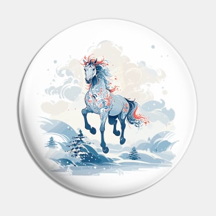 Horse in Winter Wonderland Pin