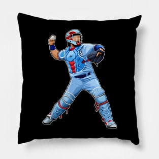 Jose Trevino #23 Throw Pitches Pillow