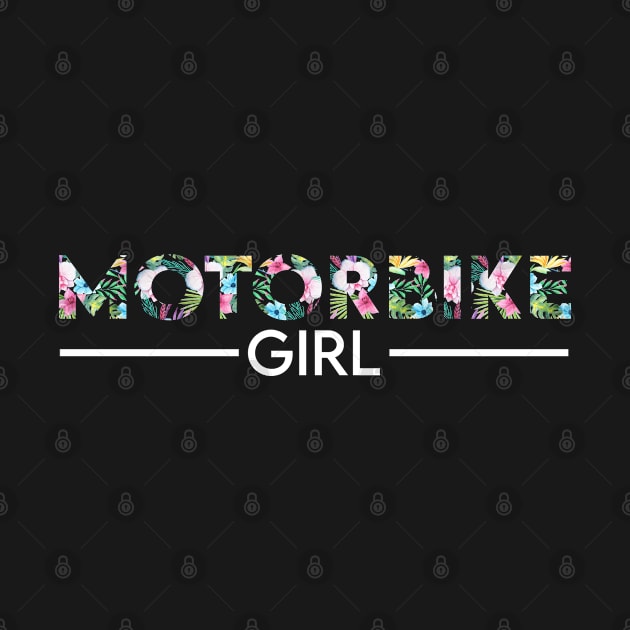 Motorbike girl floral design. Perfect present for mom dad friend him or her by SerenityByAlex