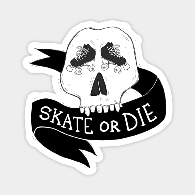 Quad Skate or Die Magnet by burritomadness