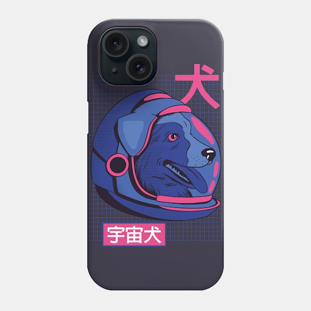 Retro Japanese Space Dog Graphic Phone Case by SLAG_Creative